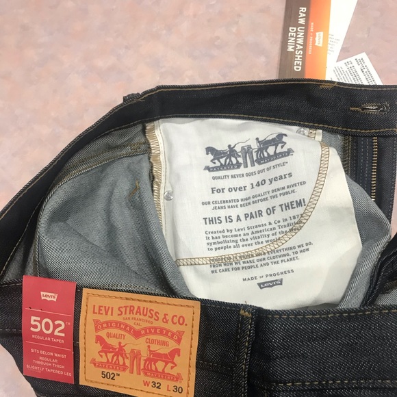 levis 502 raw denim